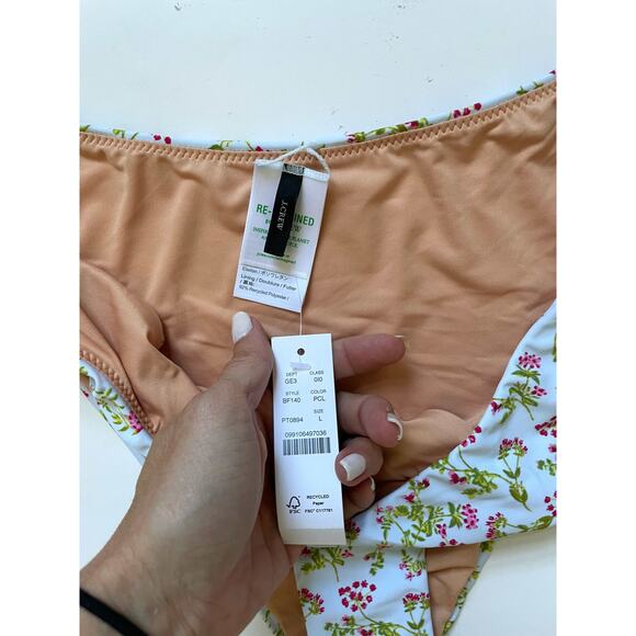 J. Crew Floral Berry Bikini Bottom Blue Size Large NEW - Picture 6 of 6